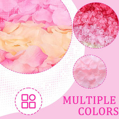 1500PCS Pink Rose Petals Silk Rose Petals for Romantic Night for Her Set Wedding