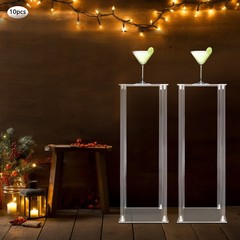10Pcs Acrylic Clear Vase, 7.9×7.9×23.6In Rectangular Flower Display Stand,