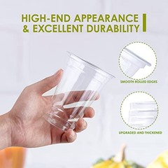 300 Pack 10 oz Clear Plastic Cups, PET Disposable Drinking 300 cups – 10 oz