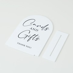 2 PCS White Acrylic Wedding Signs 5×7 Inch Arch Table Sign Base Reception