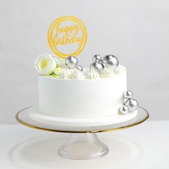 12 SILVER Faux Pearl Balls Cake Topper Picks Cupcake Decorations Wedding Home