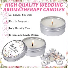 Mtlee 50 Pcs Wildflower Wedding Candles Gift Favors For Guests 1 Oz Lavender