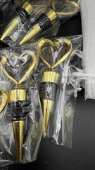24PCS Wedding Favors & Bags Metal Alloy Heart Wine Bottle Stopper Champagne NEW