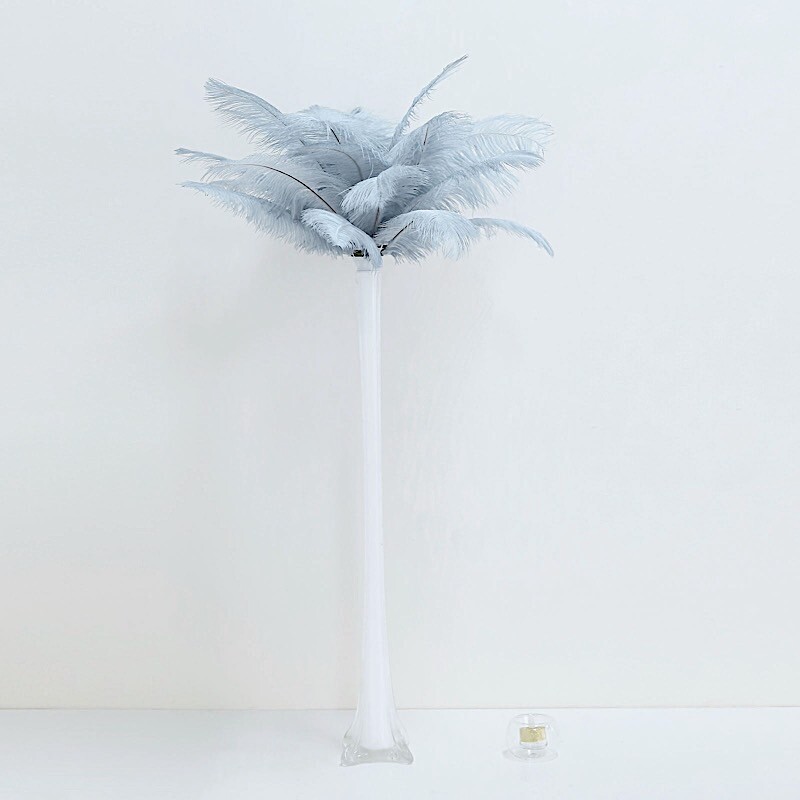 12 pcs 13-15″ long Dusty Blue Genuine Ostrich FEATHERS Wedding Party