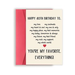 Asmallgf Sweet 80th Birthday Card for Lover, 80 Birthday Gifts for Women Men,…