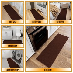 Hallway Runner Rug 20″ x 53″ Non Slip Solid Area Rugs Easy to Clean Laundry R…