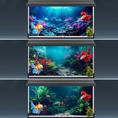 COMSUN 3 Pack Aquarium Background, 24×12 inches Polyester Aquarium Background…