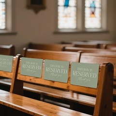 Sage Green Reserved Row Signs Wedding 4 Pieces This Row Is Reserved Seating