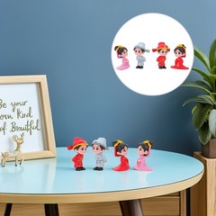 4Pcs Reusable Bride and Groom Figurines Wedding Cake Toppers Assorted Color
