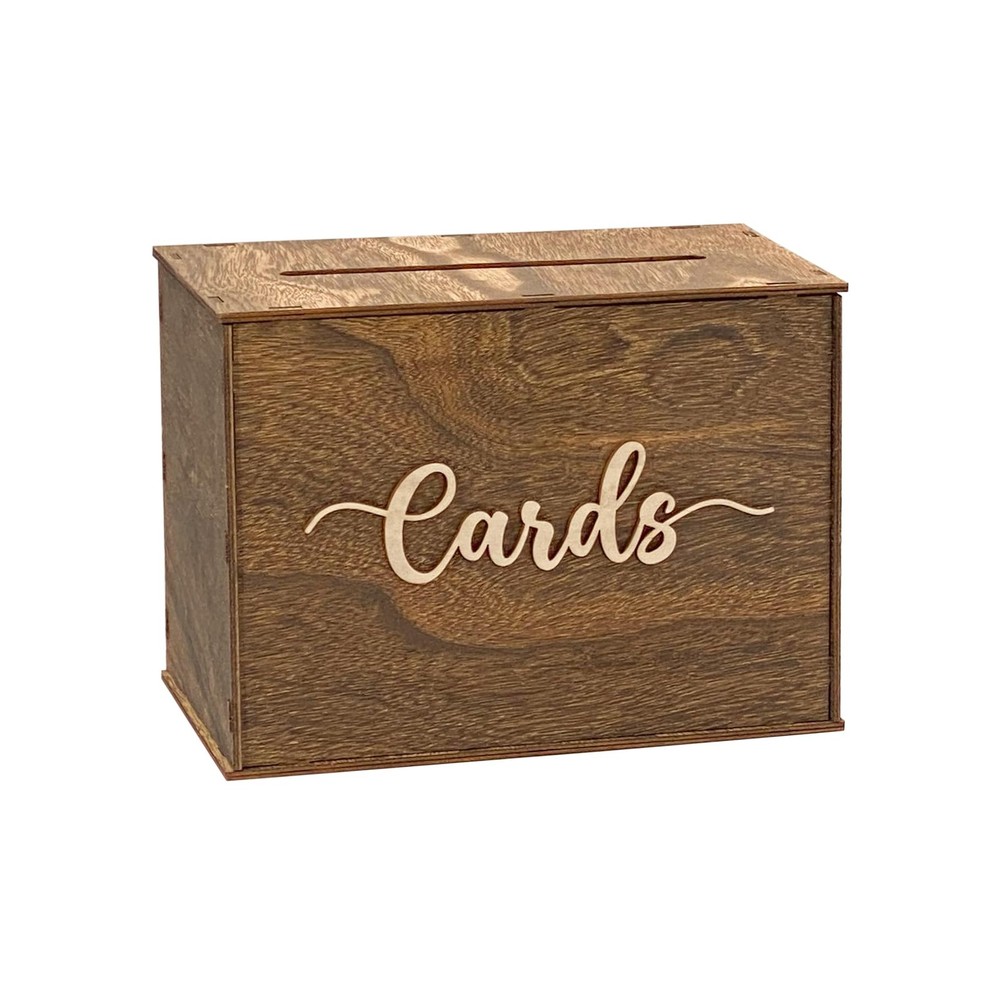Rustic Wooden Card box 12x9x7 Inch Gift Card Box for Wedding Birthday Baby Sh…