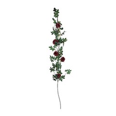 6 ft long 5 BURGUNDY Silk Large Rose Flowers Garland Leaves Bendable Wire Vines