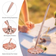 Rose Gold Wedding Pen with Holder – 1 Set