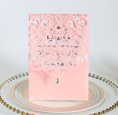 100pcs Holiday Party Laser Cut Wedding Invitation Cards Pearl Paper Invitations
