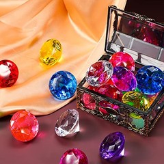 6 Pcs Acrylic Diamond Large Gems Pirate Round Treasure Acrylic 1 Multicolor