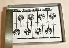 Set of 8 Place Card Holders 4.2″ High 1.5″ Base in Original Box (no lid)