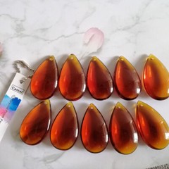 12Pcs Amber 46mm Crystal Smooth Drop Pendant Prism Chandelier Lamp Lighting Part