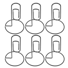 6pcs Metal Paper Clip Desktop Memo Holders Table Card Holders Clamp Black
