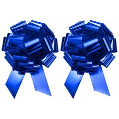 2pcs 18 Inch Extra Giant Large Pull Bow Christmas Metallic Ribbon Blue