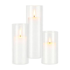 VEVOR 24 Pcs Pillar Candles with Glass Cylinder Vases Set 2.6″x4.7″/5.9″/7.9″
