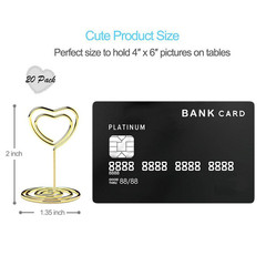 1.2 In. X 2 In. Gold Heart Nickel Place Card Holder Ser of 200 Pcs Table Sign Pi