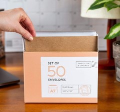 Sweetzer & Orange A7 Brown Self Seal Envelopes, 100 Pack, 5×7 100, Kraft