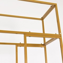 7.5 ft tall 3D Gold Rectangular Metal Wedding Arch Backdrop Stand Decorations