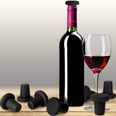 Yookeer 8 Pcs Wine Stoppers Silicone Beer Bottle Sealer Glass Black