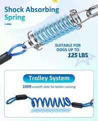 Upgraded Yard Dog Runner with Elastic Cable, 100ft Tie Out Cable and 10ft Lea…