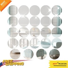 24-Pack Clear Acrylic Round Mirrors – Perfect for Weddings & DIY Crafts