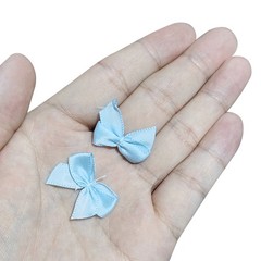 50Pcs Mini Ribbon Bow 1″ Mini Fabric Satin Ribbon Flower Bows White