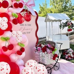 Cherry Balloons, 12 Inch Red and Pink Balloons Cherry on Top Balloon Red Pink