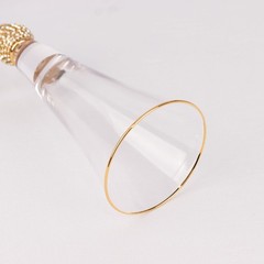 6 CLEAR Champagne Flute Glasses 6oz Gold Rim Design with Studded Rhinestones