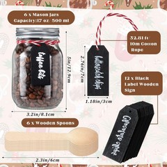 Sunnychicc 6 Set Christmas Hot Cocoa Bar Supplies Chocolate Glass Jar…