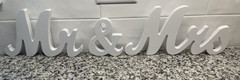 Mr & Mrs Sign Large White Wooden Sign for Wedding Table Reception Anniversary