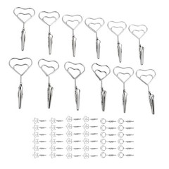 12pcs 2.8in Double Headed Memo Clip Metal Card Holder Wire Photo Clamp