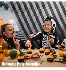 99×3.3ft Black and White Striped Gossamer Roll Halloween Sheer Gossamer Strip…