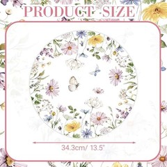 50PCS Floral Paper Placemats – Disposable Table Mats – Pastel Daisy & Butterfly