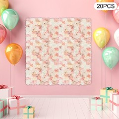 20 Pieces Flower Wall Panel Artificial Floral Backdrop Wall Decoration Backdrop