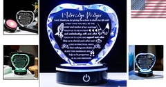 Crystal Heart Anniversary Gift with LED Base