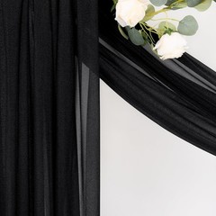 MLMC Black Wedding Arch Draping Fabric 4 Panels 29″ x 20 FT Extra Long Gauze …