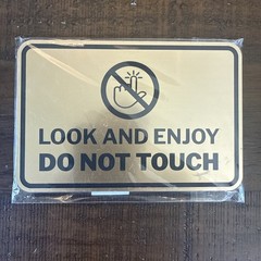 2 Pack Classic Framed Look and Enjoy Do Not Touch Sign Brushed Gold 4″ x 6″