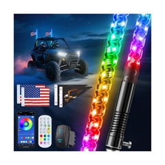 2 PCS 4FT Whip Lights with Spring Base, APP & Remote Control Led Whip Lights …