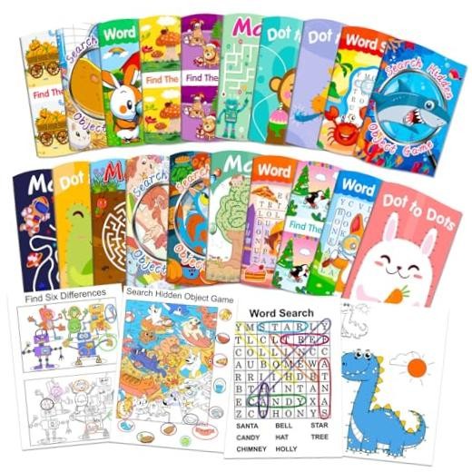 20Pack Small Activity Books for Kids Age 4-8,8-12,Puzzles 20 Activity Book