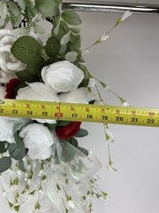 Bridal Hanging Flower Decorations White & Red Roses