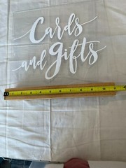 Studio His & Hers Clear Acrylic Table Sign “Cards & Gifts”