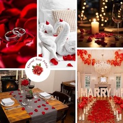 340 PCS Real Red Rose Petals, 3.17oz Dried Flower Confetti Red 3.17oz（90g）
