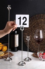 Durable White Plastic Table Numbers 1-25 – Perfect for Banquets & Restaurants