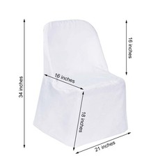 100 Ivory POLYESTER Folding Flat CHAIR COVERS Event Banquet Party Decorations