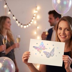 3D Butterfly Wall Decor, 48Pcs 6 Sizes Silver Laser Butterfly Wall Stickers