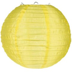 12″ Yellow Nylon Lantern, Even Ribbing, Durable, Hanging Decoration